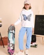 Girls 2 Piece Outfits Toddler Girl Clothes Hoodie Sweatsuits Long Sleeve Pullover Sweatshirt Sweatpants Athletic Tracksuits Jogger Causal Kids Clothing Sets Fall Winter Fashion Lounge Set Blue 4T-5T: Clothing, Shoes & Jewelry - Image 2