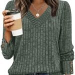 Womens Tops Trendy Winter Clothing Womens Sweaters Early Fall Fashion Must Haves Clothes Fall Outfits for Women 2025 Long Sleeve Shirts Business Dressy Casual Comfiest Airport Outfits Teachers Work at Amazon Women’s Clothing store