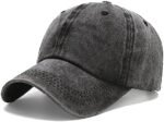 NPJY Vintage Washed Distressed Cotton Dad Hat Baseball Cap Adjustable Trucker Unisex Hats Black at Amazon Men’s Clothing store