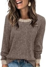 Winter Clothing for Women Long Sleeve Shirts Sweaters Womens Top Boho Early Fall Fashion Must Have Business Casual Comfiest Airport Outfits Fall 2025 Chocolate Brown Clothes Lightweight Cute Trendy at Amazon Women’s Clothing store